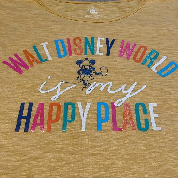 🔥 3/$20 DisneyParks! sparkle! DisneyWorld is my Happy Place t-shirt - sz Lg - Picture 2 of 12